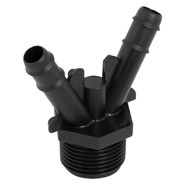 FT Pro 3/4" BSPP Male X 20MM OD Male BSPP Y Piece, Twin Barb OD Threaded Stud