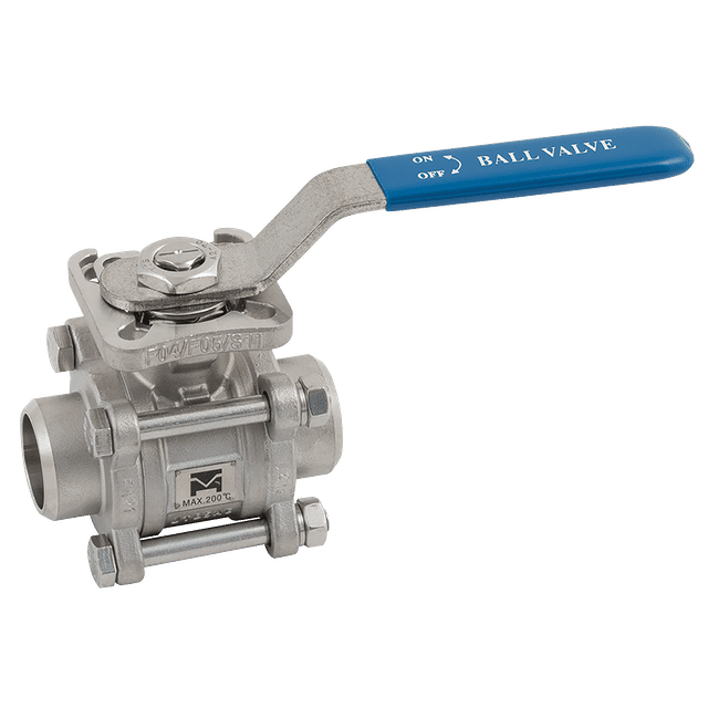 Haitima 1" NBBW SS 3PC Direct Mount Full Bore Ball Valve