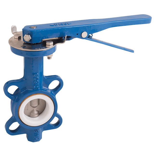 FT Pro 1.1/2" Wafer Butterfly Valve CI/SS/PTFE+Silicone Lever Operated