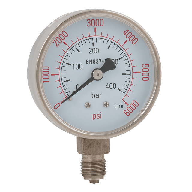 FT Pro 1/4"BSPP 63MM Bottom Dry Gauge 0-3000PSI