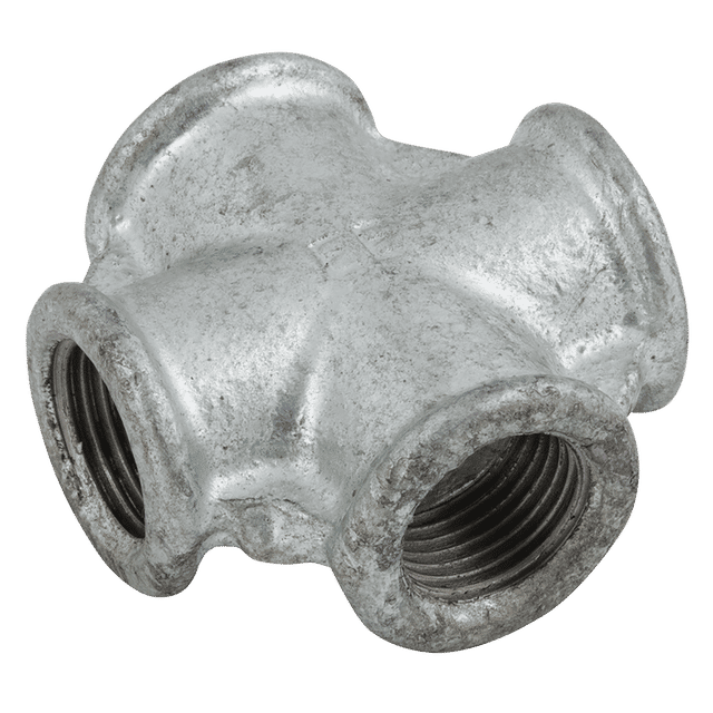 EE 1" BSP Female Equal Cross Galvanised 180