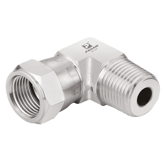 PANAM 1/2"-20 NPT X 1/8" UNF Elbow