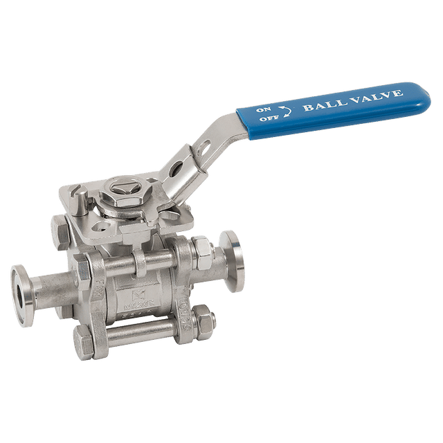 Haitima 3/4" Tri-Clamp SS 3PC Direct Mount Ball Valve Lever Operated