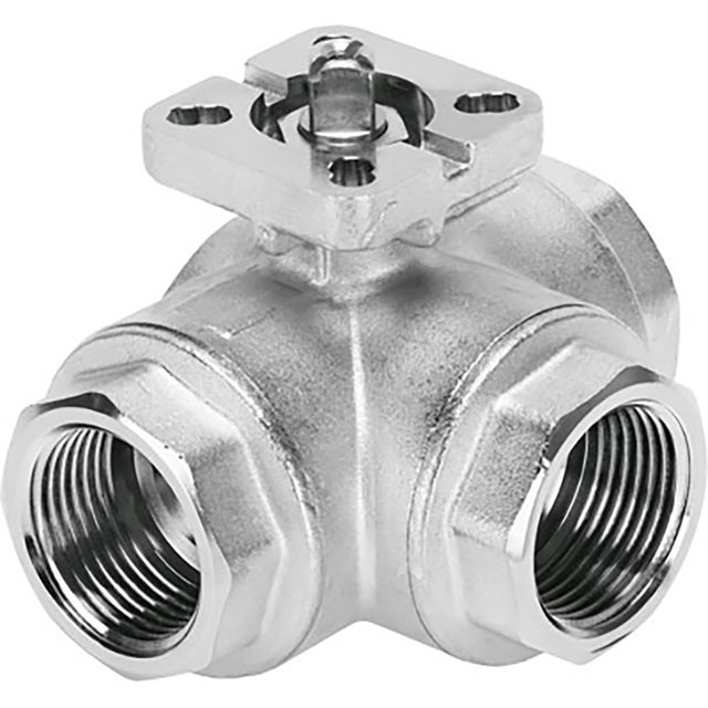 Festo 1" BSPP Brass Ball Valve 3/2-Way Thread En 10226-1