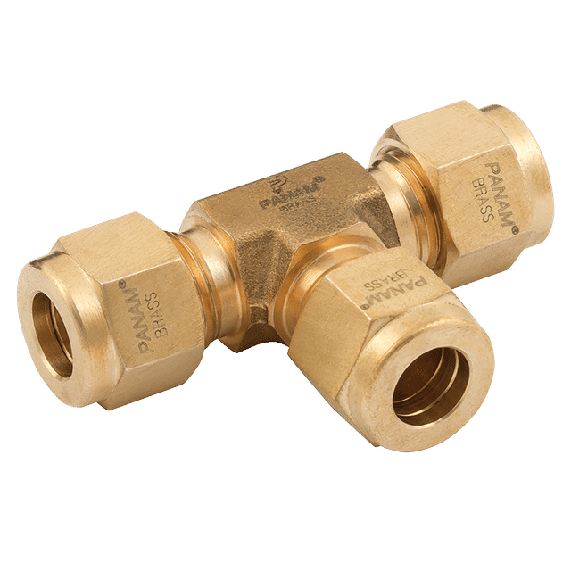 PANAM Union Tee 1/4 OD Brass