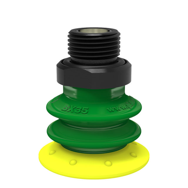 Piab Suction cup BX35P Polyurethane 30/60 with filter, G3/8" male, with mesh filter