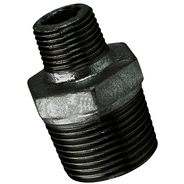 FT Pro 1.1/2"X3/4" BSPT Male Hex Nipple Black