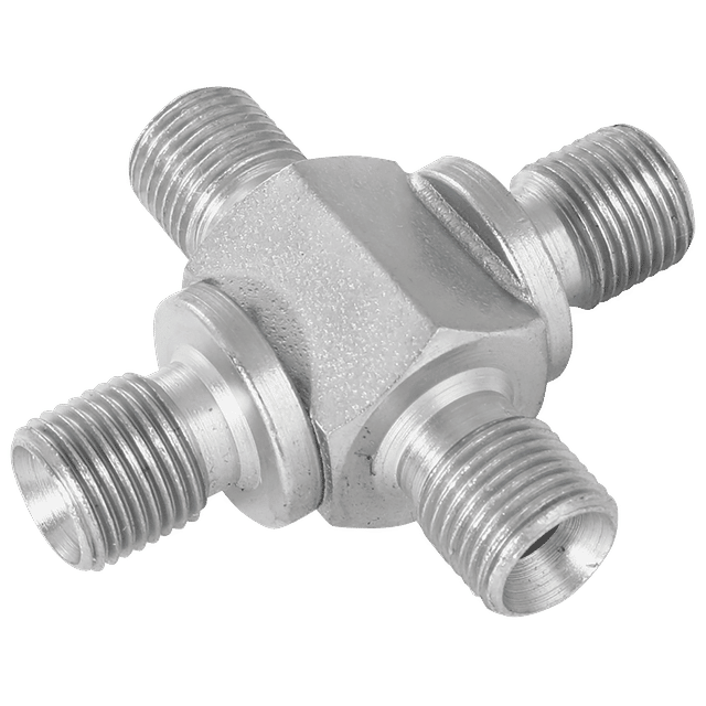 Burnett & Hillman 1/8" BSPP Equal Male Cross Steel