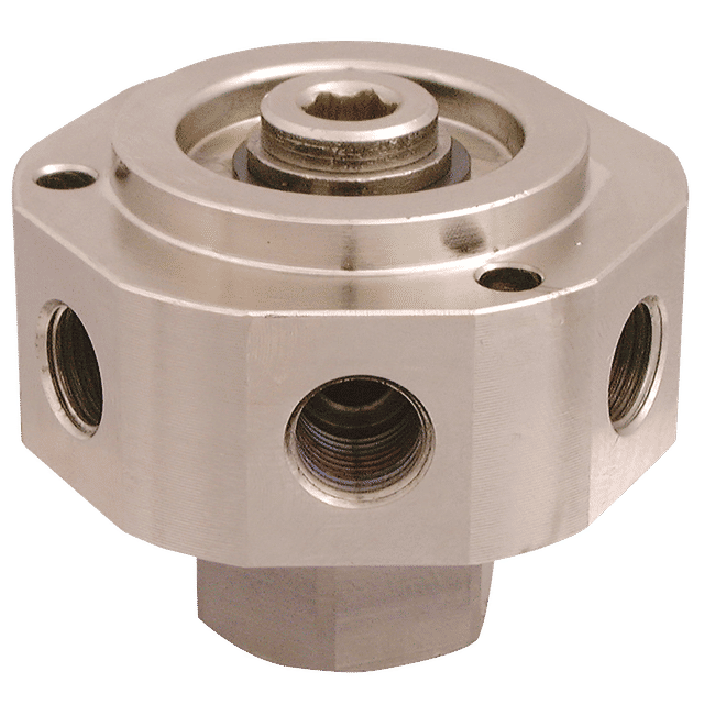 FT Pro 1 X 3/8" BSP Male Inlet X 6 X 1/8" BSP Female Outlets Rotating Joint