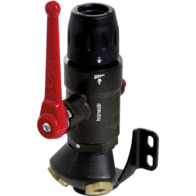 Parker Transair Wall Bracket with Ball Valve 2 Port 45 25MM Tube & 2 X 1/2" BSPP Female Outlet