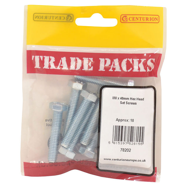 M8 x 50mm Hex Head Set Screw