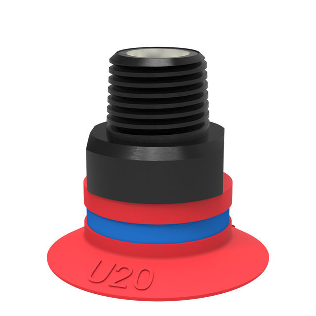 Piab Suction cup U20 Silicone G1/8" male, mesh filter, dual flow control valve