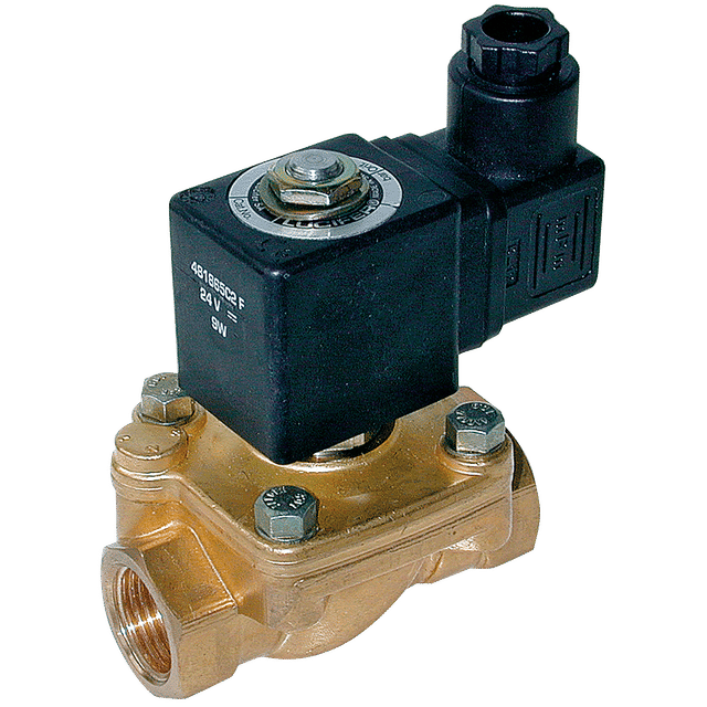 Parker 2/2 Sol Valve Direct Lift 3/8" N/C Brass NBR 230V AC