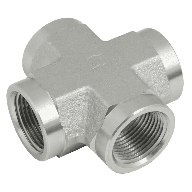Brennan 1/4" NPTF Equal Female Cross Steel