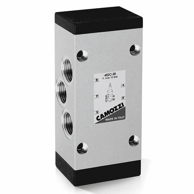 Camozzi 1/4"BSP 5/2 Inline PNEU/Spring Bistable