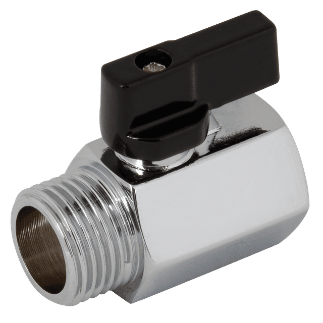 FT Pro 1/4" Male/Female Brass Chrome Finish Mini Ball Valve