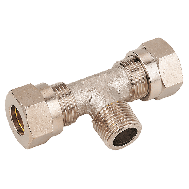 Aignep 3/8" BSPT Male X 8MM OD Male Stud Branch Tee