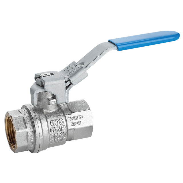 RuB Valves 1" BSPP Brass Ball Valve Nickel plated