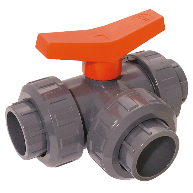 Comer 1.1/2" ID UPVC Ball Valve T Port 3-Way
