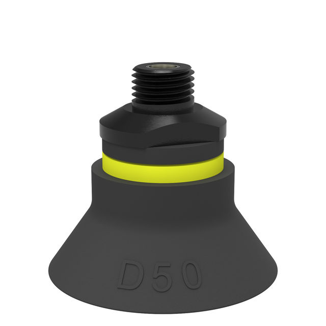 Piab Suction cup D50 Chloroprene 1/4" NPT male, dual flow control valve