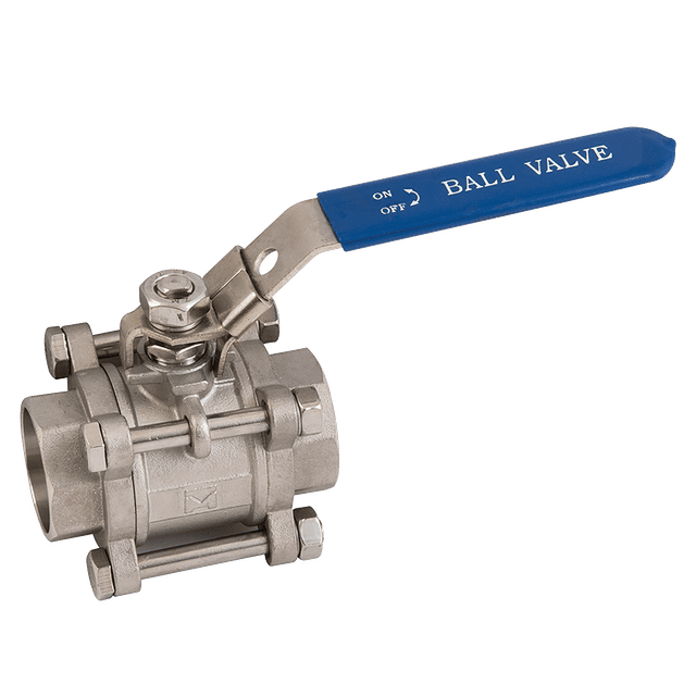 Haitima 3/4" Socket Weld 3PC Full Bore Ball Valve Locking Lever Operated