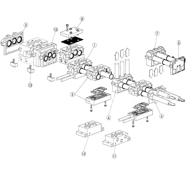 Metal Work POS.11 Individual Base - Side Ports