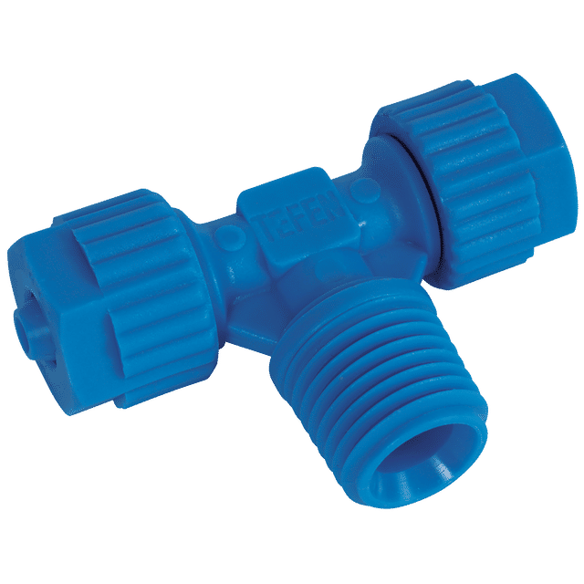 Tefen 1/4" BSPT Male X 6 X 4MM OD Male Branch Tee