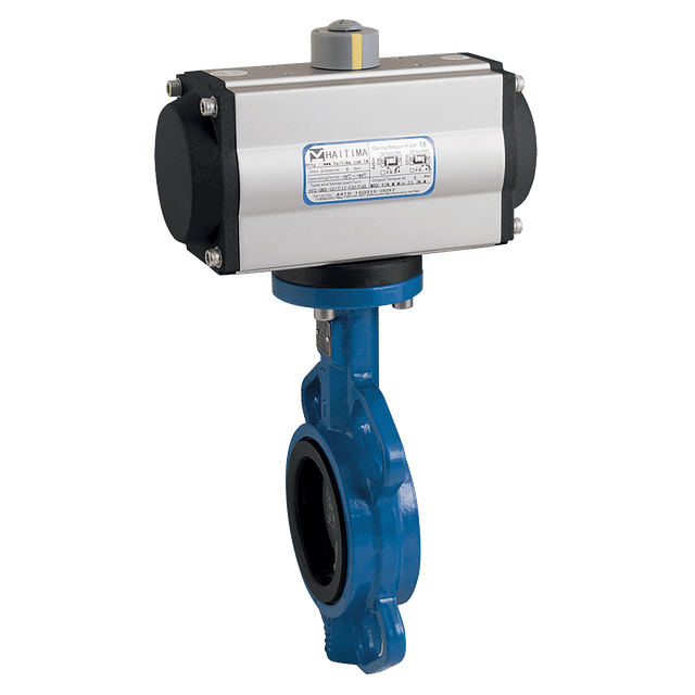Haitima 4" Wafer WRAS Butterfly Valve Ss/EP F/W Single Acting Actuator