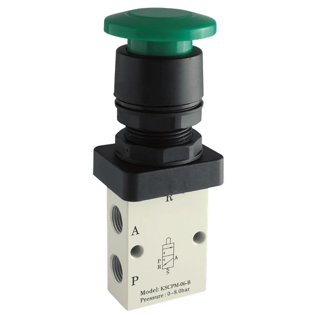FT Pro 1/8" 3/2 N/C Palm Button Valve