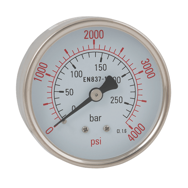 FT Pro 63MM 0-12B SS 1/4" BSP Centre Back Dry Gauge