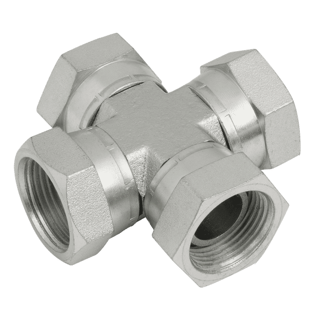 Brennan 3/8" BSPP Swivel Female Cross Steel