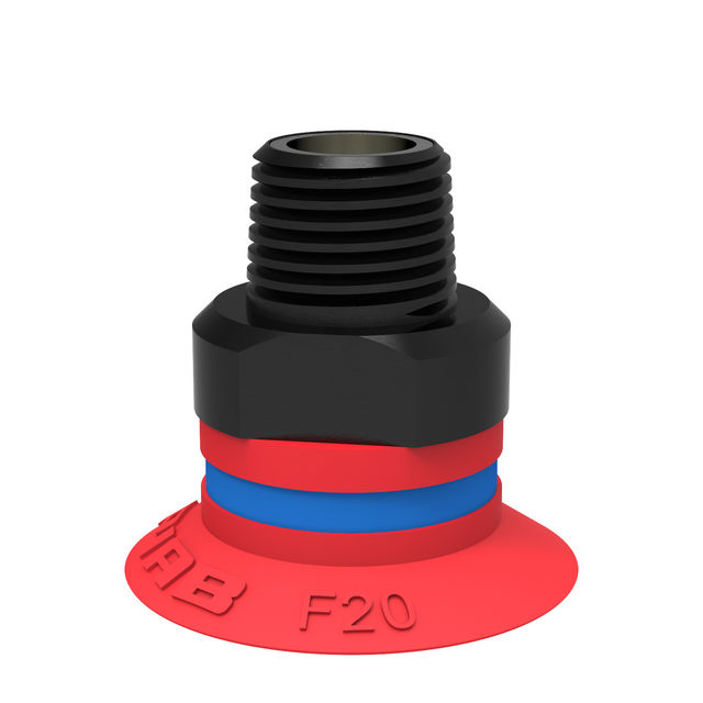 Piab Suction cup F20 Silicone G1/8" male, mesh filter, dual flow control valve
