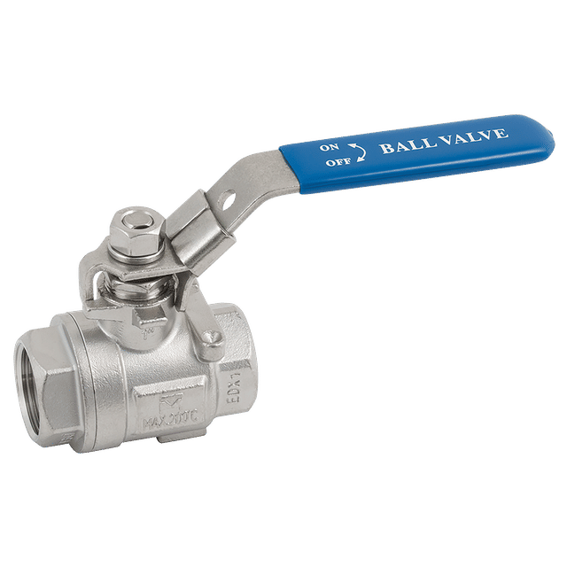 Haitima 1" BSPP SS 2PC Full Bore Ball Valve Locking Lever Operated 1000 PSI