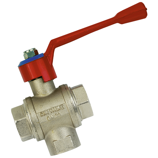 FT Pro 1" BSP Brass Ball Valve BSPP 3 Way Diverter