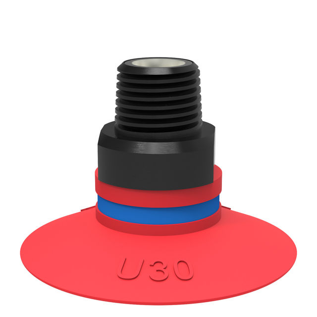 Piab Suction cup U30 Silicone G1/8" male, mesh filter, dual flow control valve
