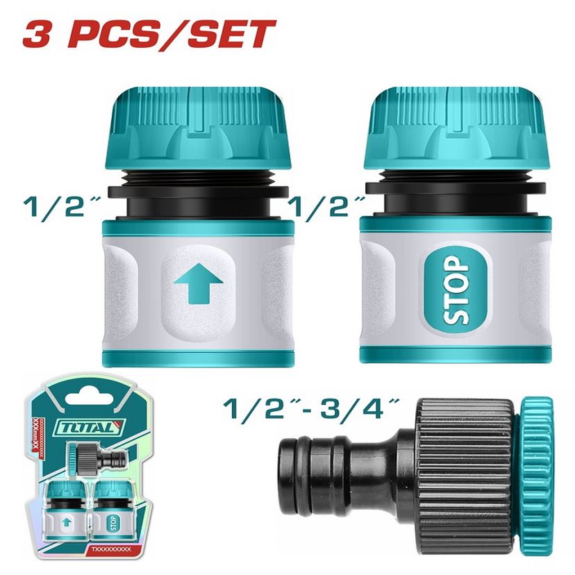 Total Tools 3 Piece Hose Quick Connector Set