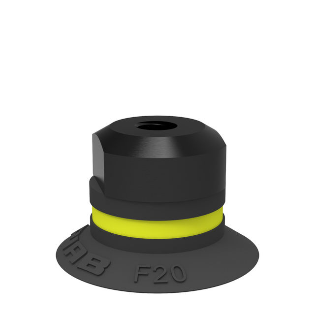 Piab Suction cup F20 Chloroprene M5 female, dual flow control valve