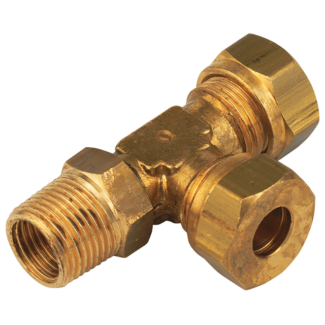 FT Pro 3/8" BSPT Male X 3/8" OD Tee, Male Stud Run