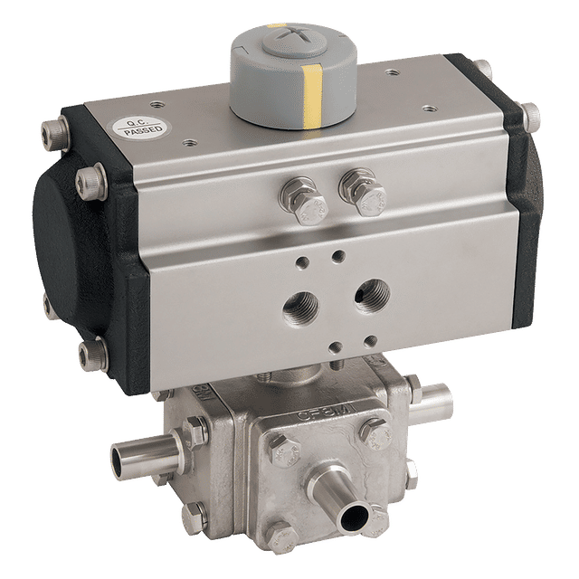 Haitima 3" ODBW SS 3WL Ball Valve F/W Double Acting Actuator