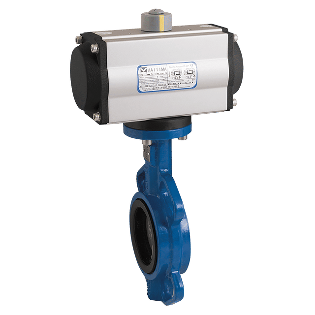 Haitima 4" Wafer Butterfly Valve Di/EP F/W Single Acting Actuator
