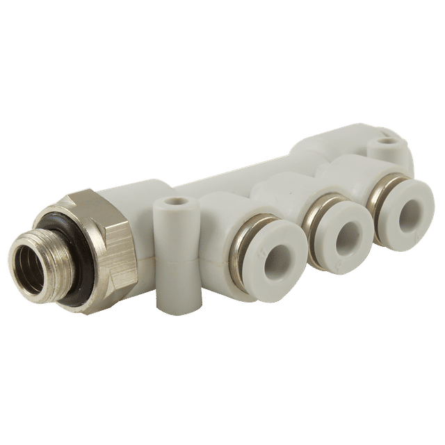 1/4 BSPP X 8MM SGLE SIDED MANIFOLD 10BAR