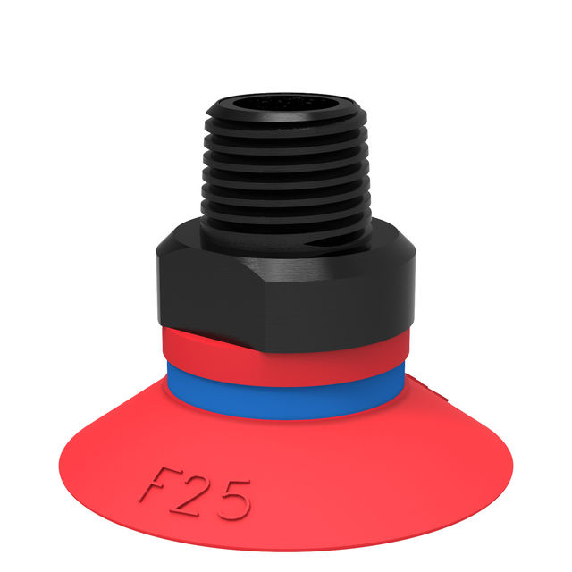 Piab Suction cup F25 Silicone 1/8" NPT male, dual flow control valve