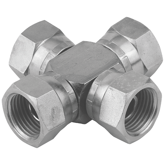 Burnett & Hillman 1.1/4" BSPP Swivel Female Cross 60 Cone