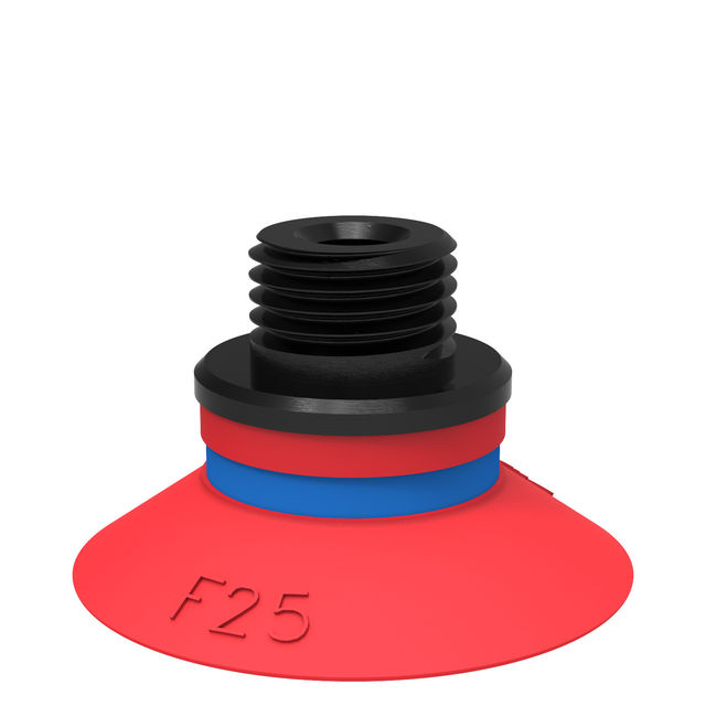 Piab Suction cup F25 Silicone G1/8" male/M5 female, mesh filter