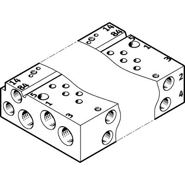 Festo VABM-L1-10AW-M7-2 Manifold Rail