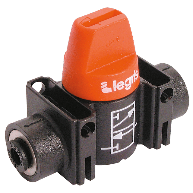 Parker Legris 6MM OD Ball Valve Push-In 3/2 with Vent Polymer