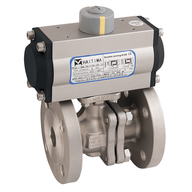 Haitima 6" PN16 SS FSAS Full Bore Ball Valve F/W Single Acting Actuator