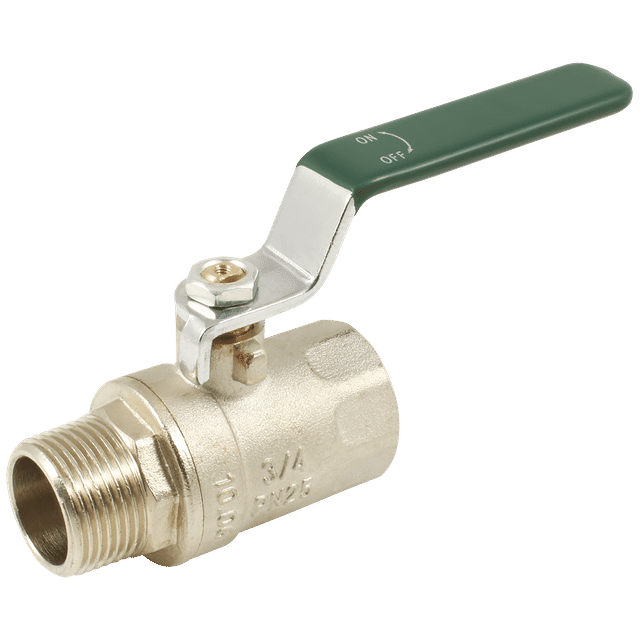 FT Pro 1/4" BSPM X 1/4" BSPF Brass Ball Valve Green Handle