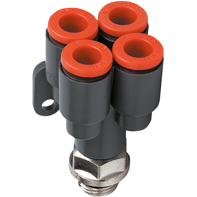 Metal Work M5 Inlet to 4 X 4MM Outlets