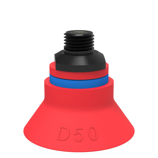 Piab Suction cup D50 Silicone 1/4" NPT male, mesh filter